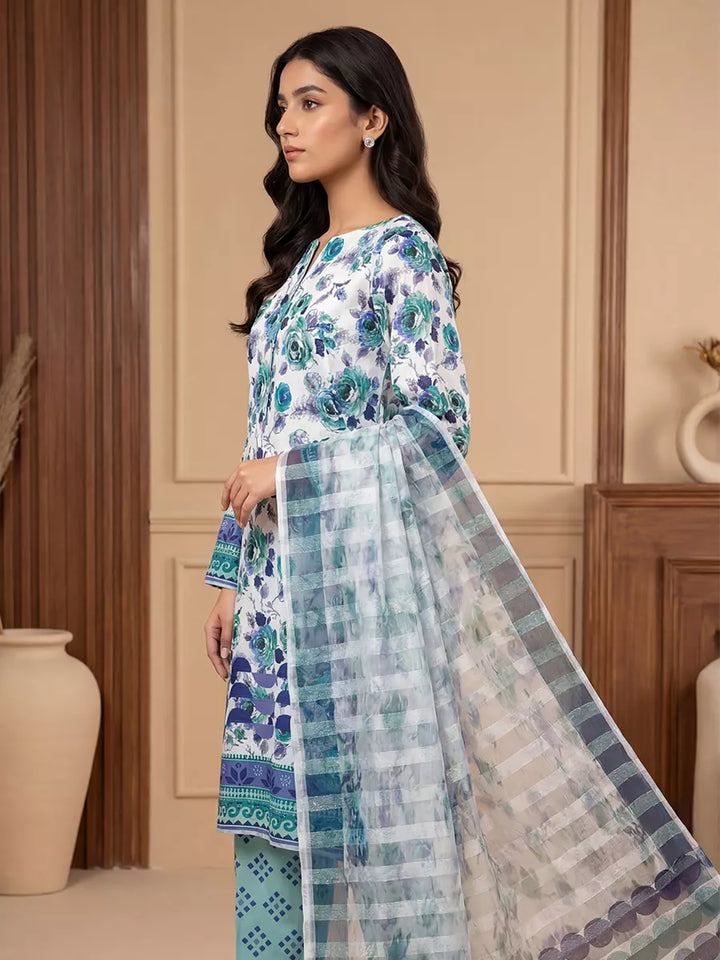 Salitex Unstitched Printed Lawn Silk 3 Piece Suit SUNS7ASI356 - Casual Collection
