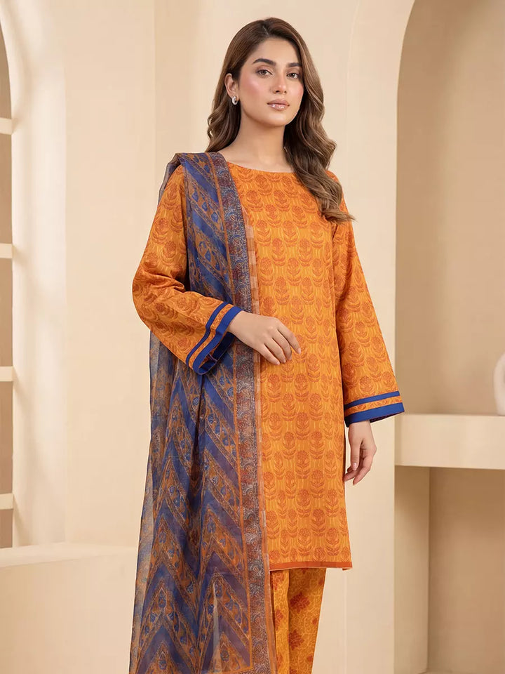 Salitex Unstitched Printed Lawn Silk 3 Piece Suit SUNS7ASI354 - Casual Collection
