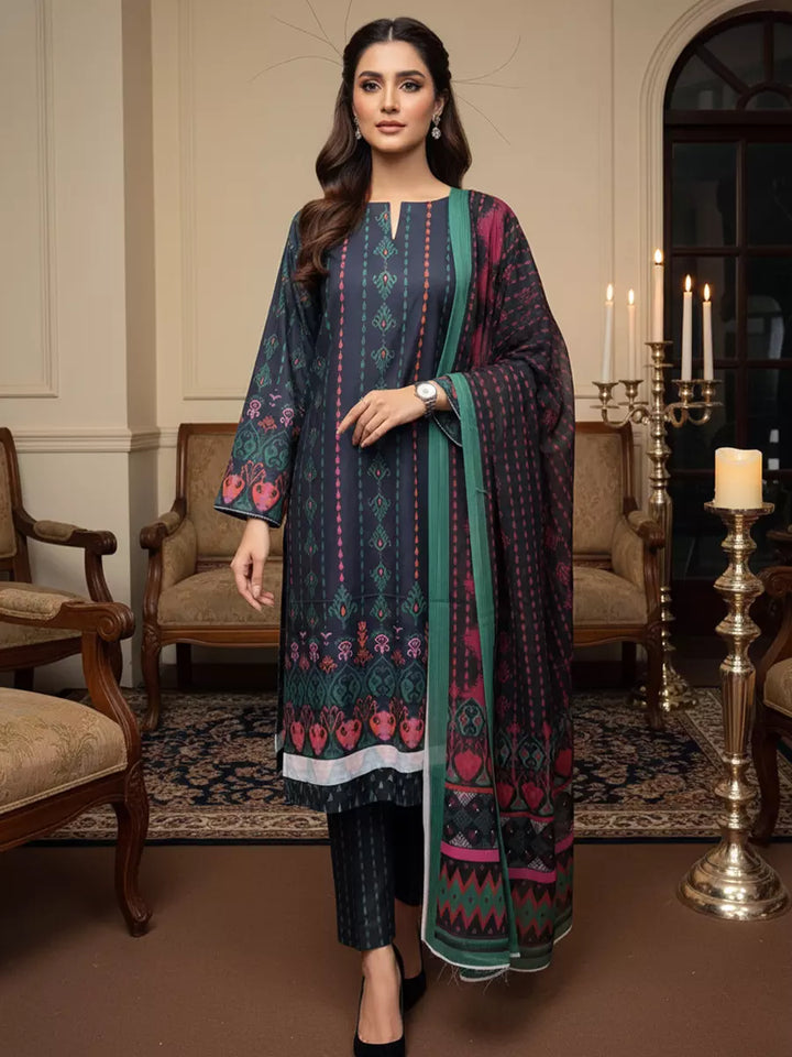 Salitex Unstitched Printed Lawn Silk 3 Piece Suit SUNS7ASI341 - Casual Collection