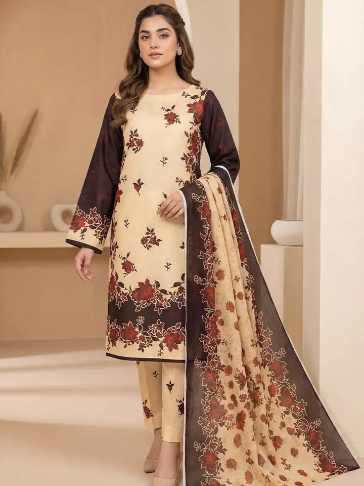 Salitex Unstitched Printed Lawn Silk 3 Piece Suit SUNS7ASI340 - Casual Collection