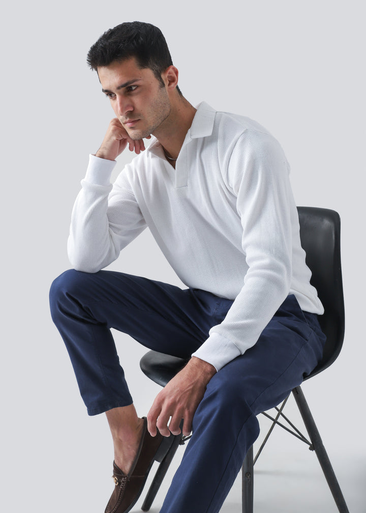 Zenetti Mens RTW Solids Waffle Polo Suit Waffle Knit Relax Fit Casual Collection