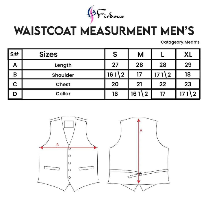 Firdous Mens Waist Coat Solids Cotton MWC-006-D-05 - Summmer Collection