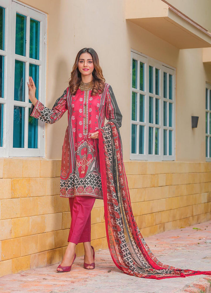 Waniya Pret Printed Lawn 3 Piece Suit PK-212A PLUMERIA