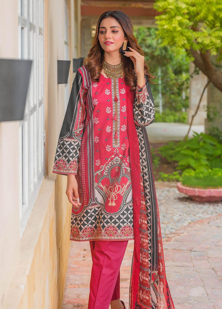 Waniya Pret Printed Lawn 3 Piece Suit PK-212A PLUMERIA
