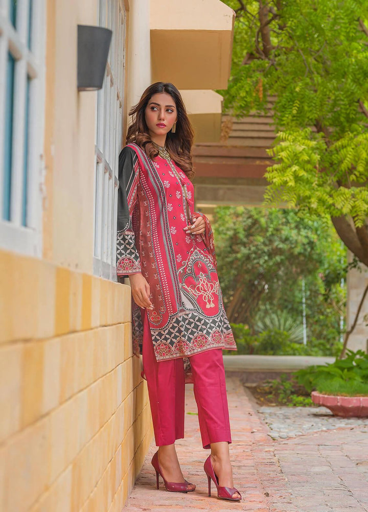 Waniya Pret Printed Lawn 3 Piece Suit PK-212A PLUMERIA