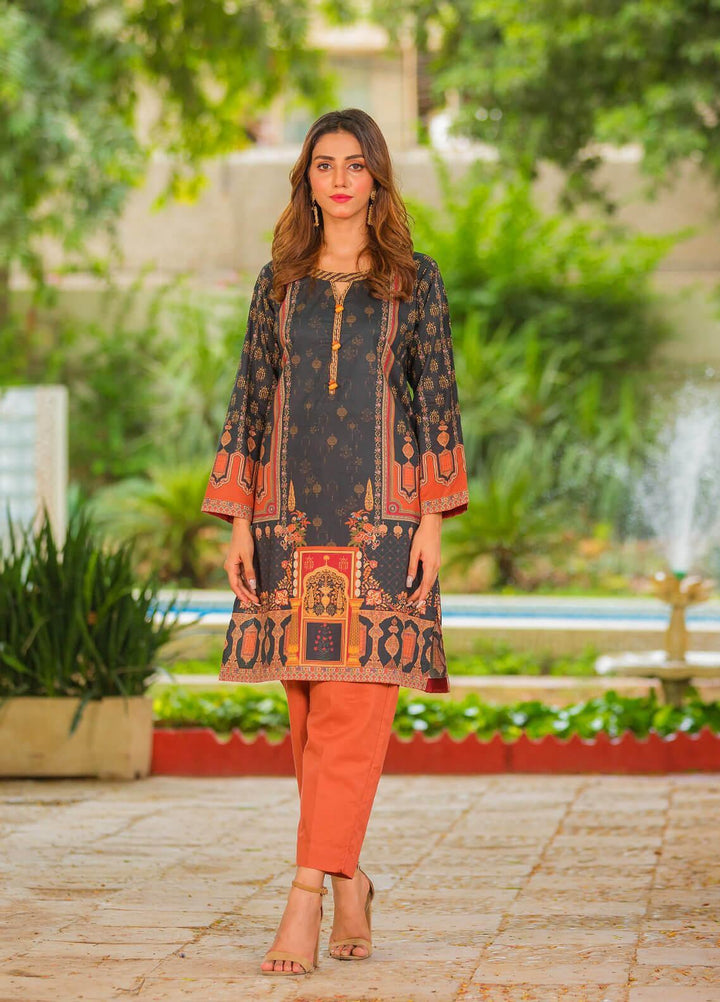 Waniya Pret Printed Lawn 2 Piece Suit PK-213A DUSKY RUST