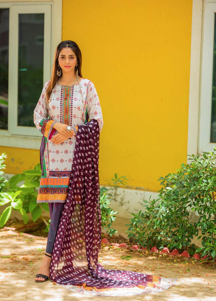 Waniya Pret Printed Lawn 3 Piece Suit PK-207A MULBERRY DREAM