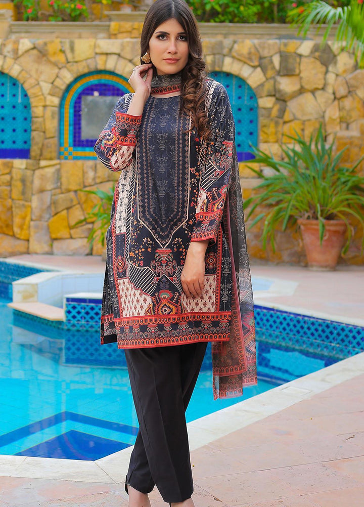 Waniya Casual Pret  Cotton 3 Piece EBONY BLOOM PK-219A