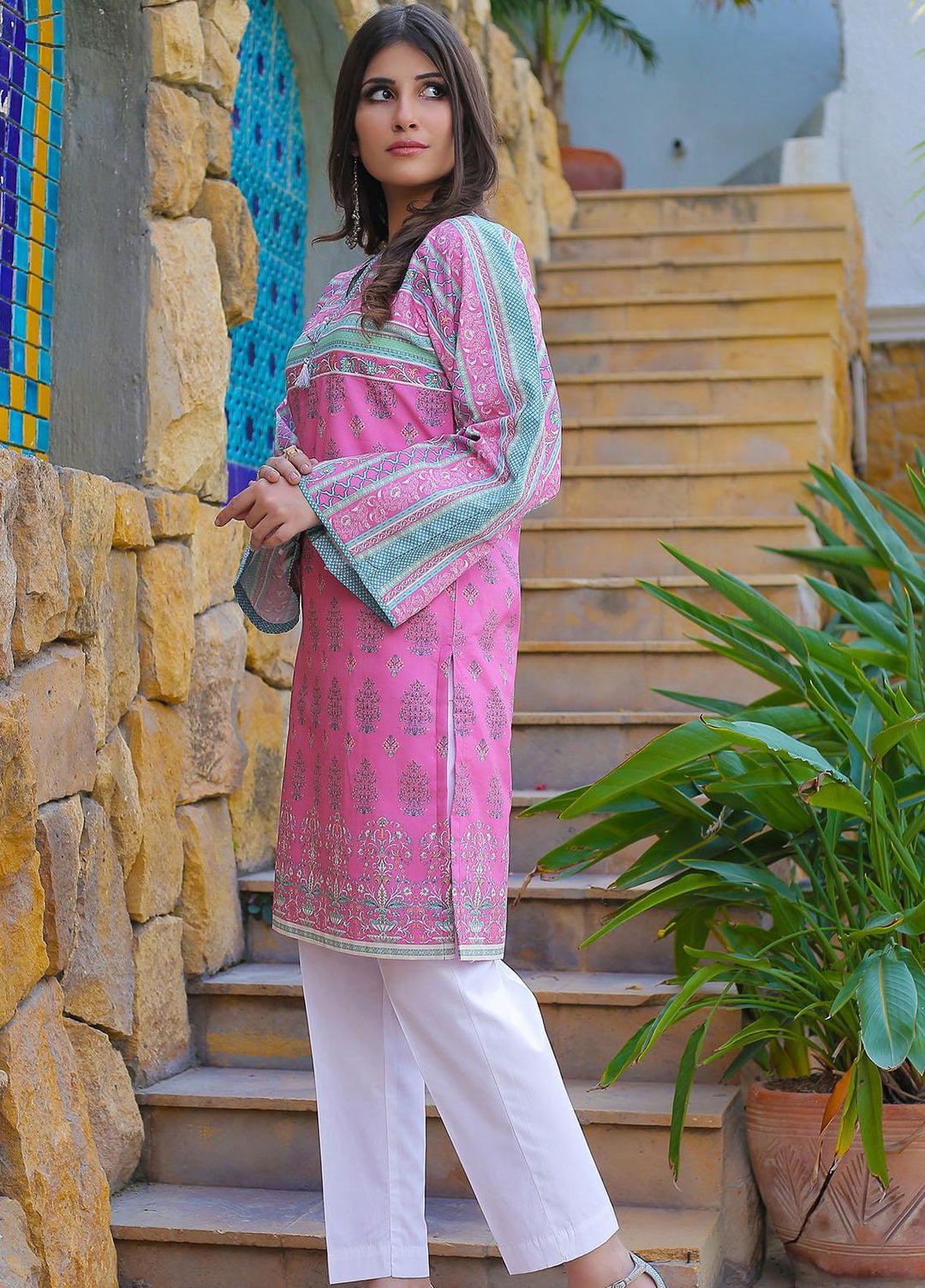 Waniya Casual Pret  Cotton Shirt GULABI PK-215A