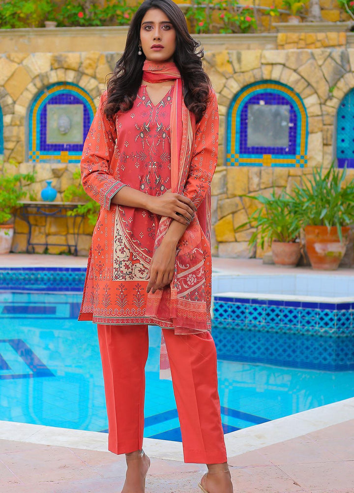 Waniya Casual Pret  Cotton 3 Piece TANGERINE PK-220A