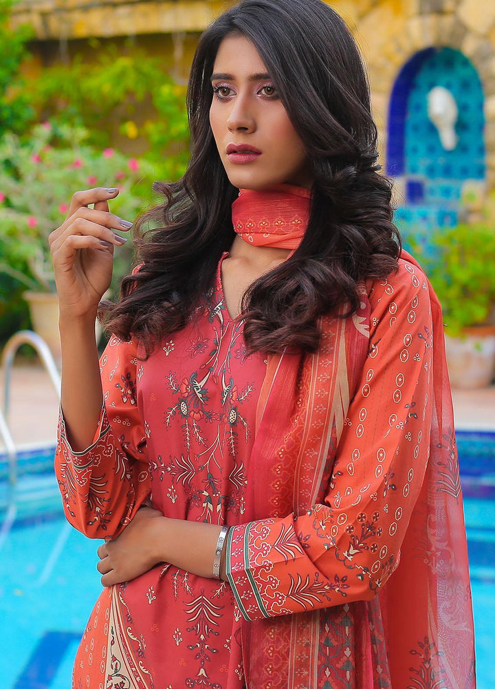 Waniya Casual Pret  Cotton 3 Piece TANGERINE PK-220A