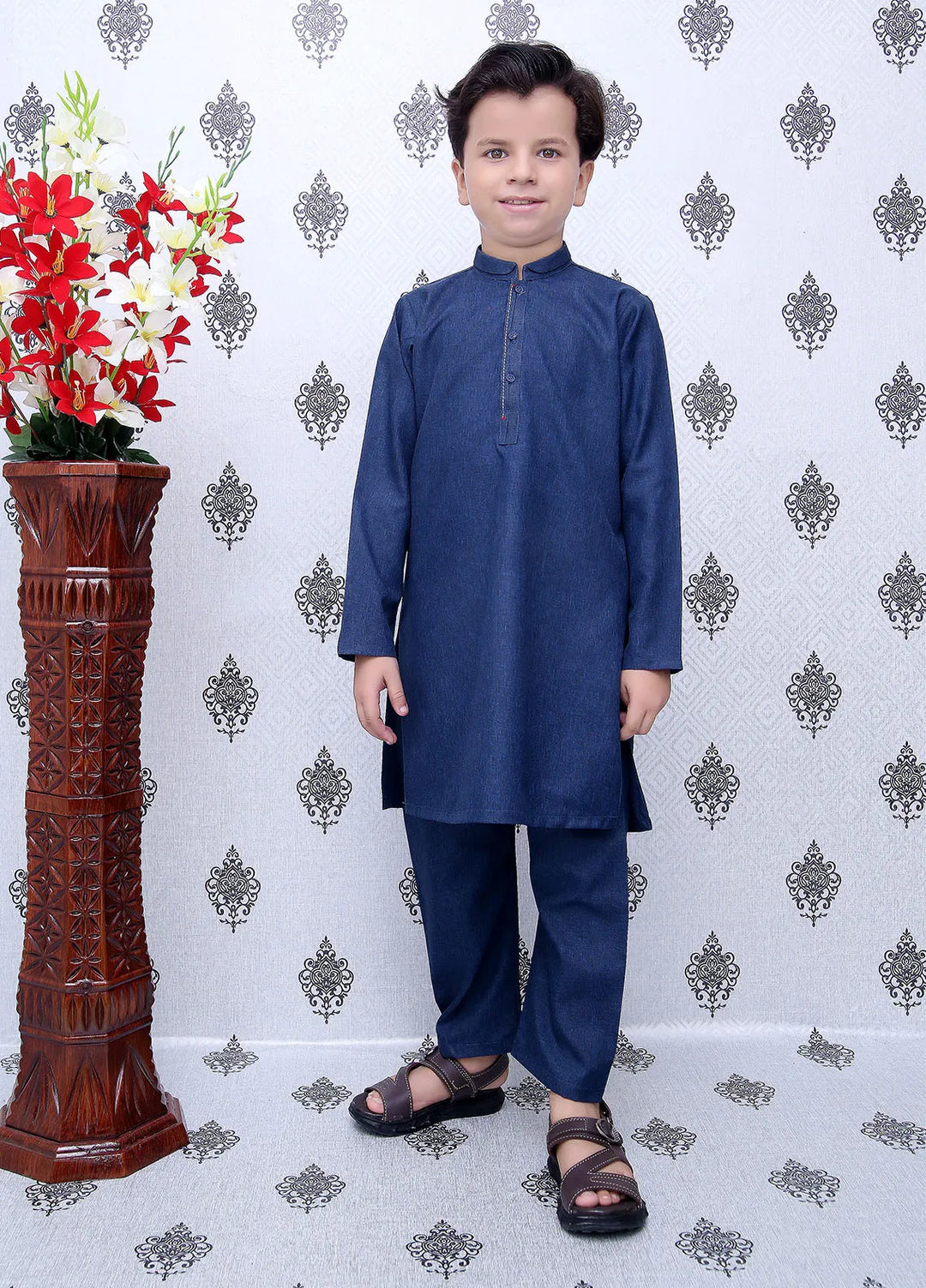 Wearmani Wash n Wear Self Design Boys Kurta Trouser - MKP-040