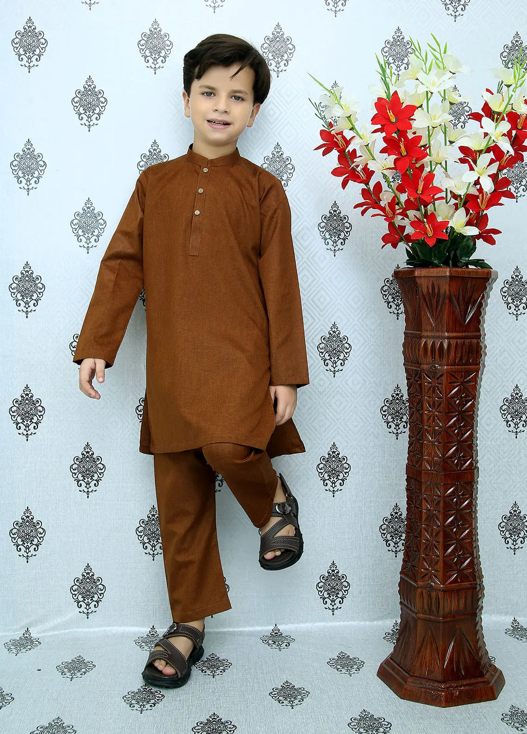 Wearmani Wash n Wear Self Design Boys Kurta Trouser - MKP-056