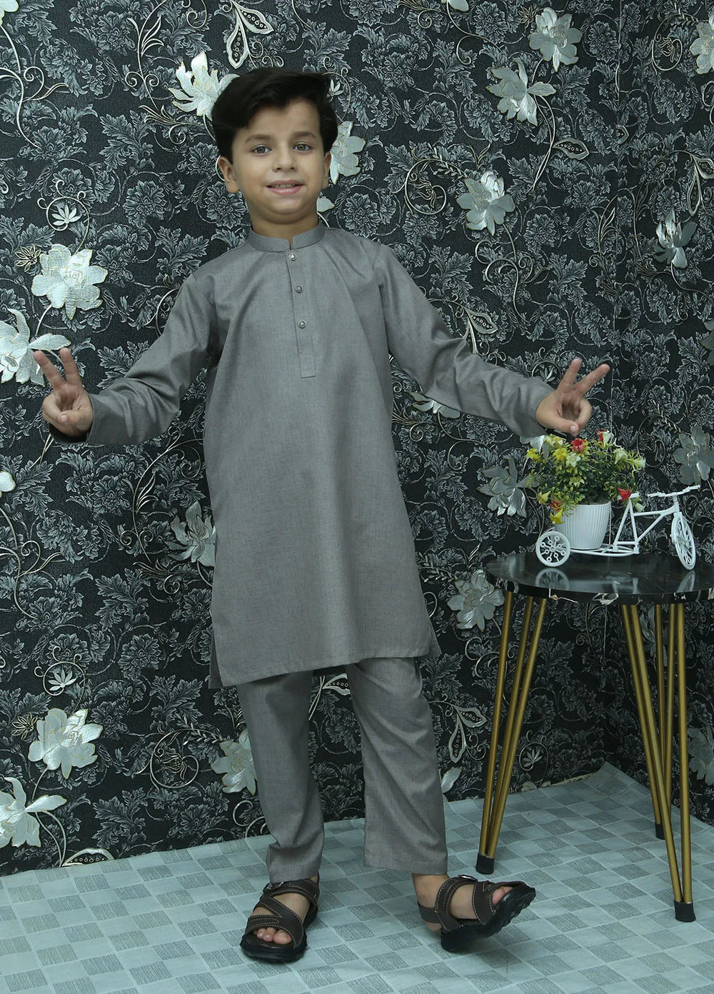 Wearmani Wash n Wear Self Design Boys Kurta Trouser - MKP-057