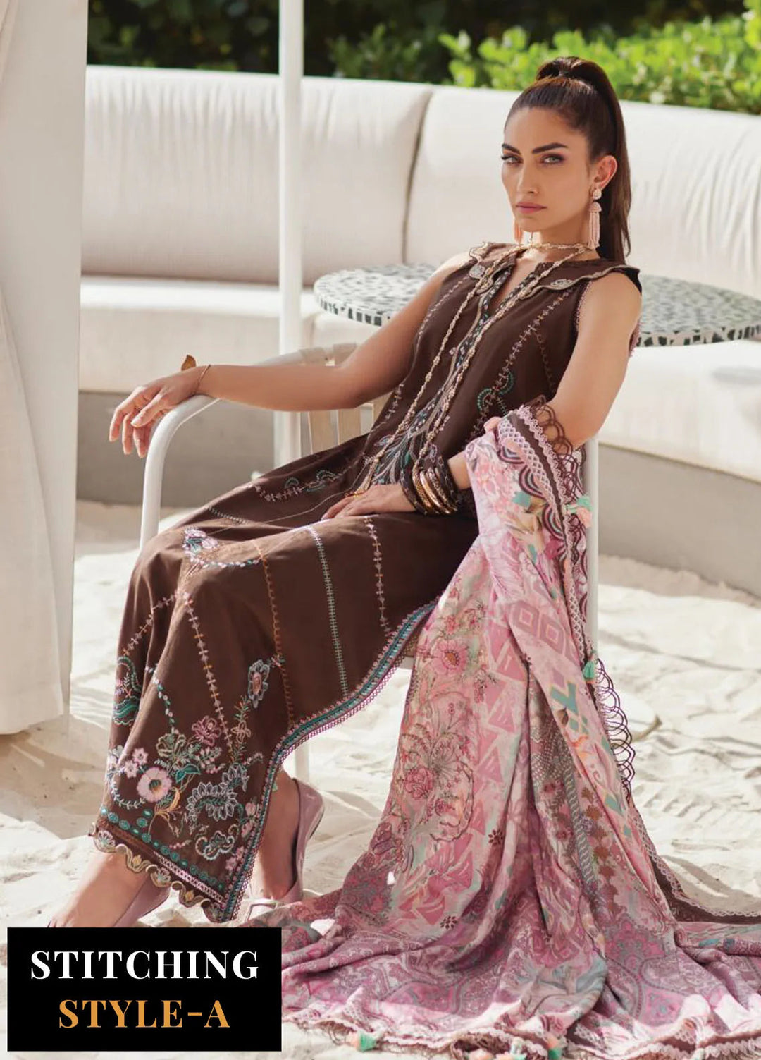 Wes by Farah Talib Embroidered Lawn Suits Unstitched 3 Piece FTA25WL FTA-08 Luella Lindtt - Luxury Collection