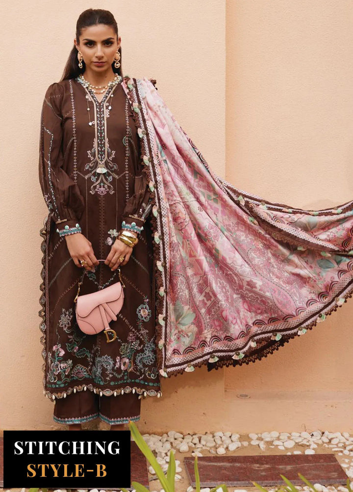 Wes by Farah Talib Embroidered Lawn Suits Unstitched 3 Piece FTA25WL FTA-08 Luella Lindtt - Luxury Collection