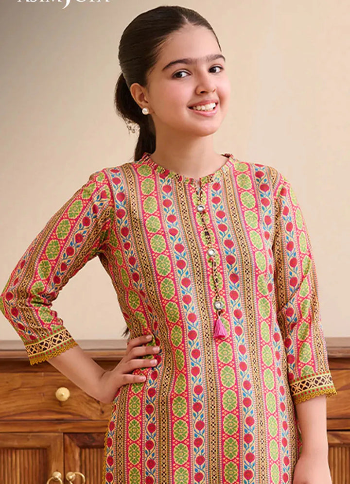 Whimsy By Asim Jofa Printed Lawn Suit Unstitched 2 Piece AJ24W AJGL-03 - Summer Collection
