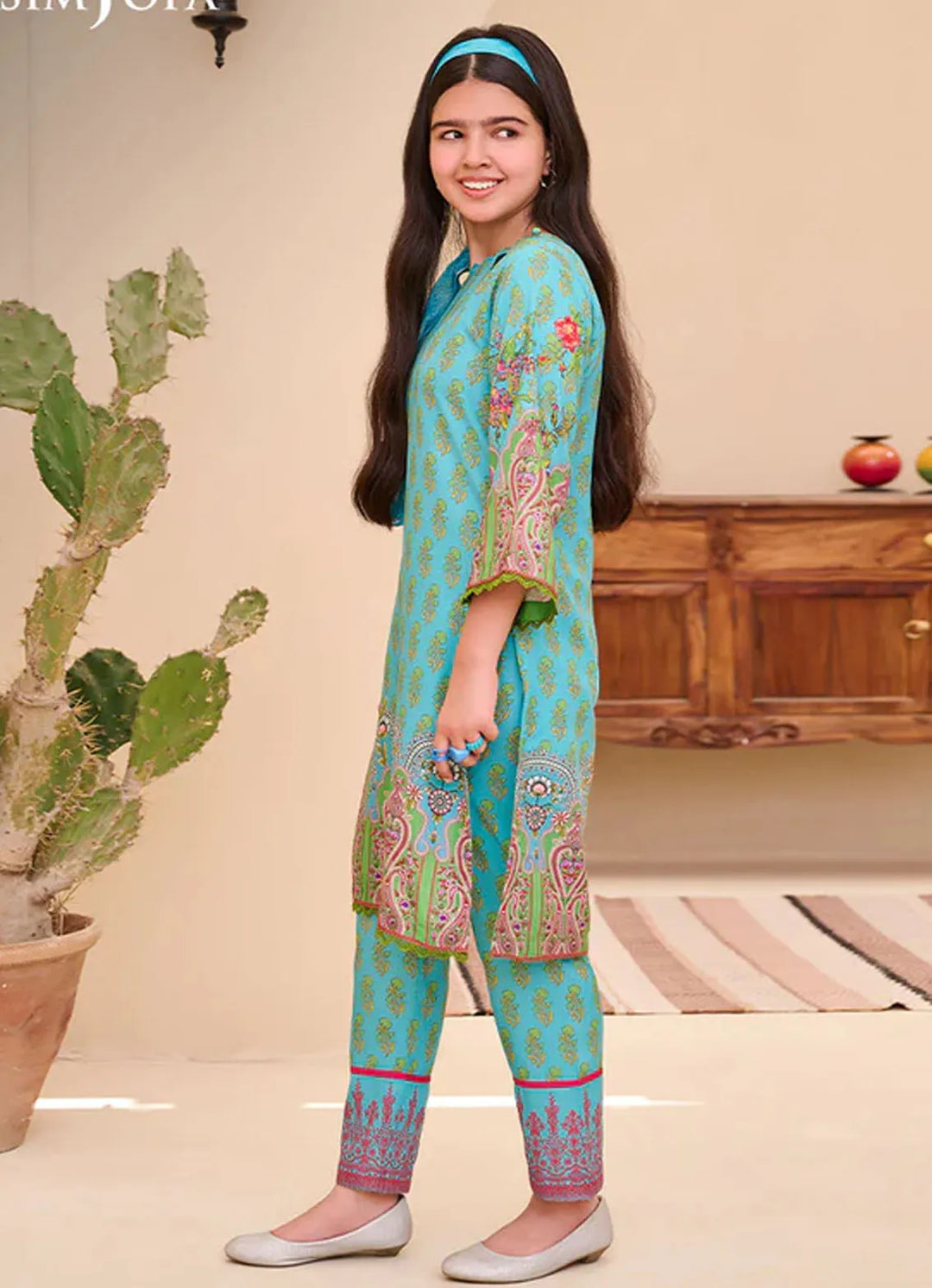 Whimsy By Asim Jofa Printed Lawn Suit Unstitched 2 Piece AJ24W AJGL-04 - Summer Collection