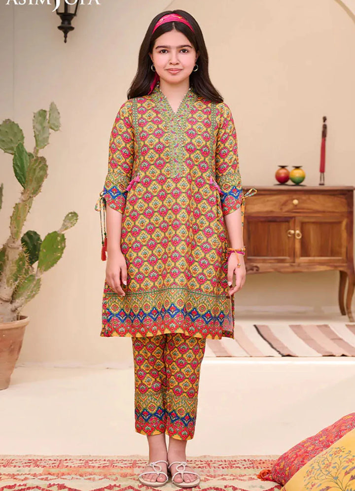 Whimsy By Asim Jofa Printed Lawn Suit Unstitched 2 Piece AJ24W AJGL-06 - Summer Collection