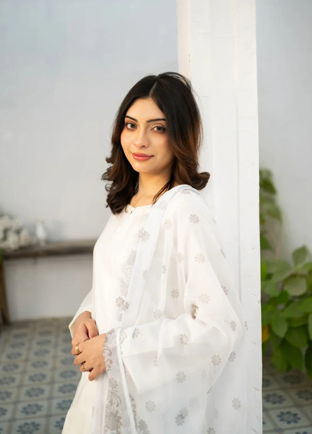 Zauk Women RTW Printed Cotton 3 Piece Suit ZK26RC White Kurta Set ZAU-WKS - Casual Collection
