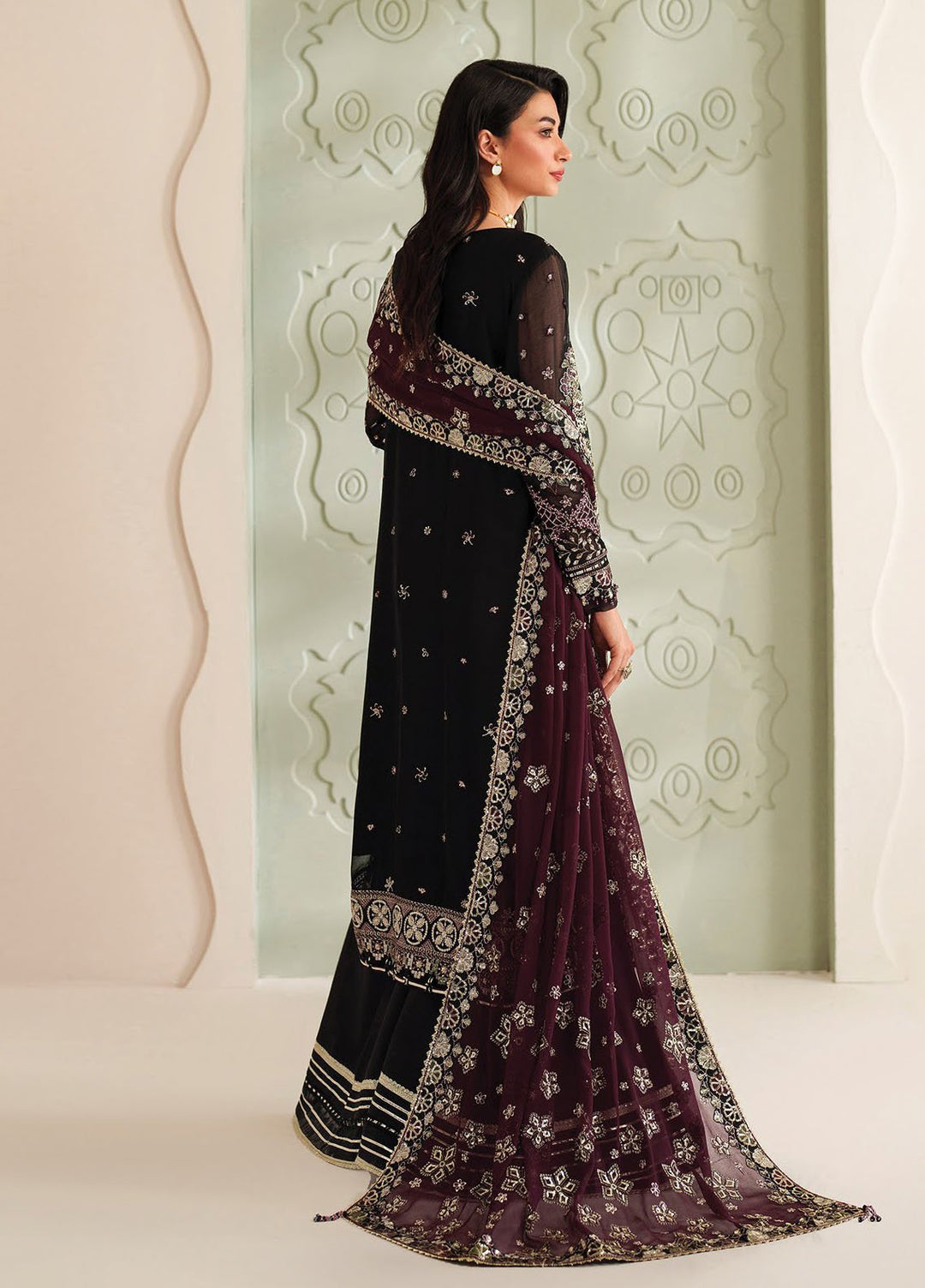 Xenia Embroidered Chiffon Suits Unstitched 3 Piece XE25LU D-01 Ayat - Formals Collection