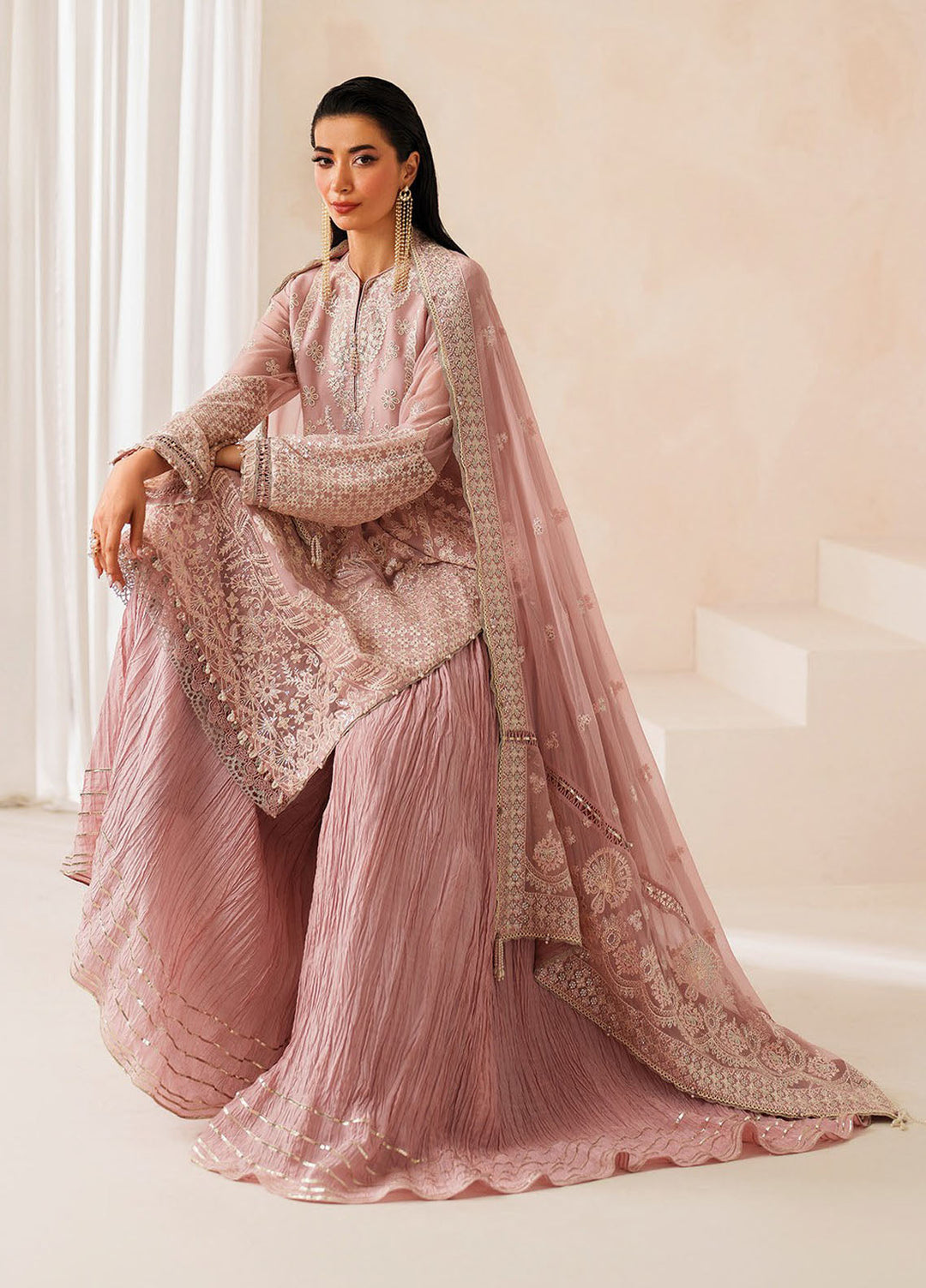 Xenia Embroidered Chiffon Suits Unstitched 3 Piece XE25LU D-02 Anira - Formals Collection