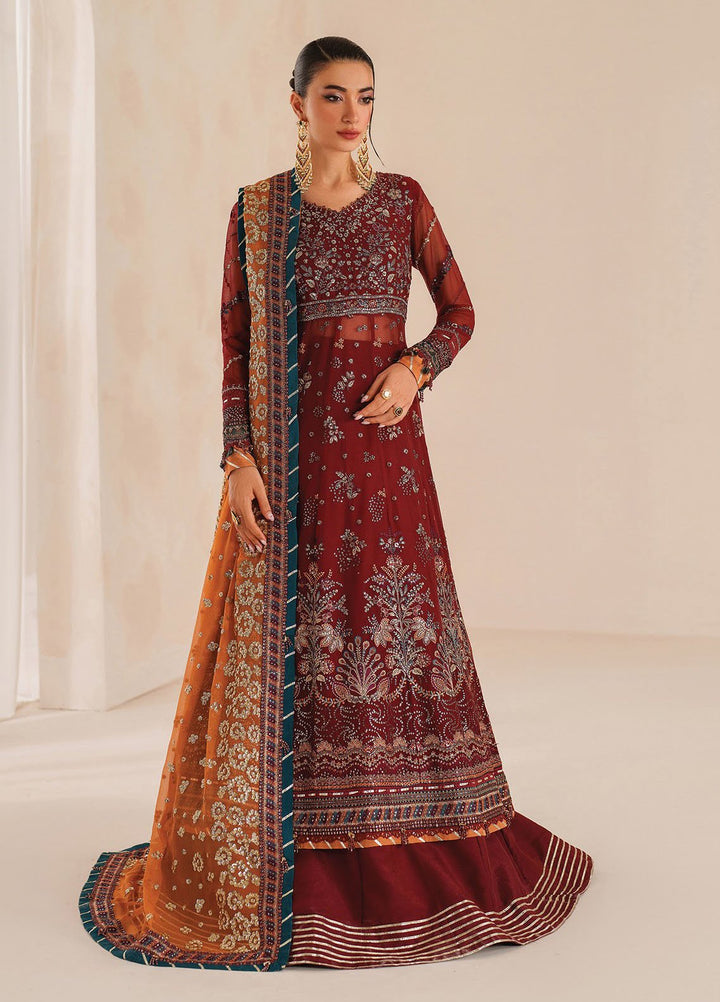 Xenia Embroidered Chiffon Suits Unstitched 3 Piece XE25LU D-03 Fariyn - Formals Collection