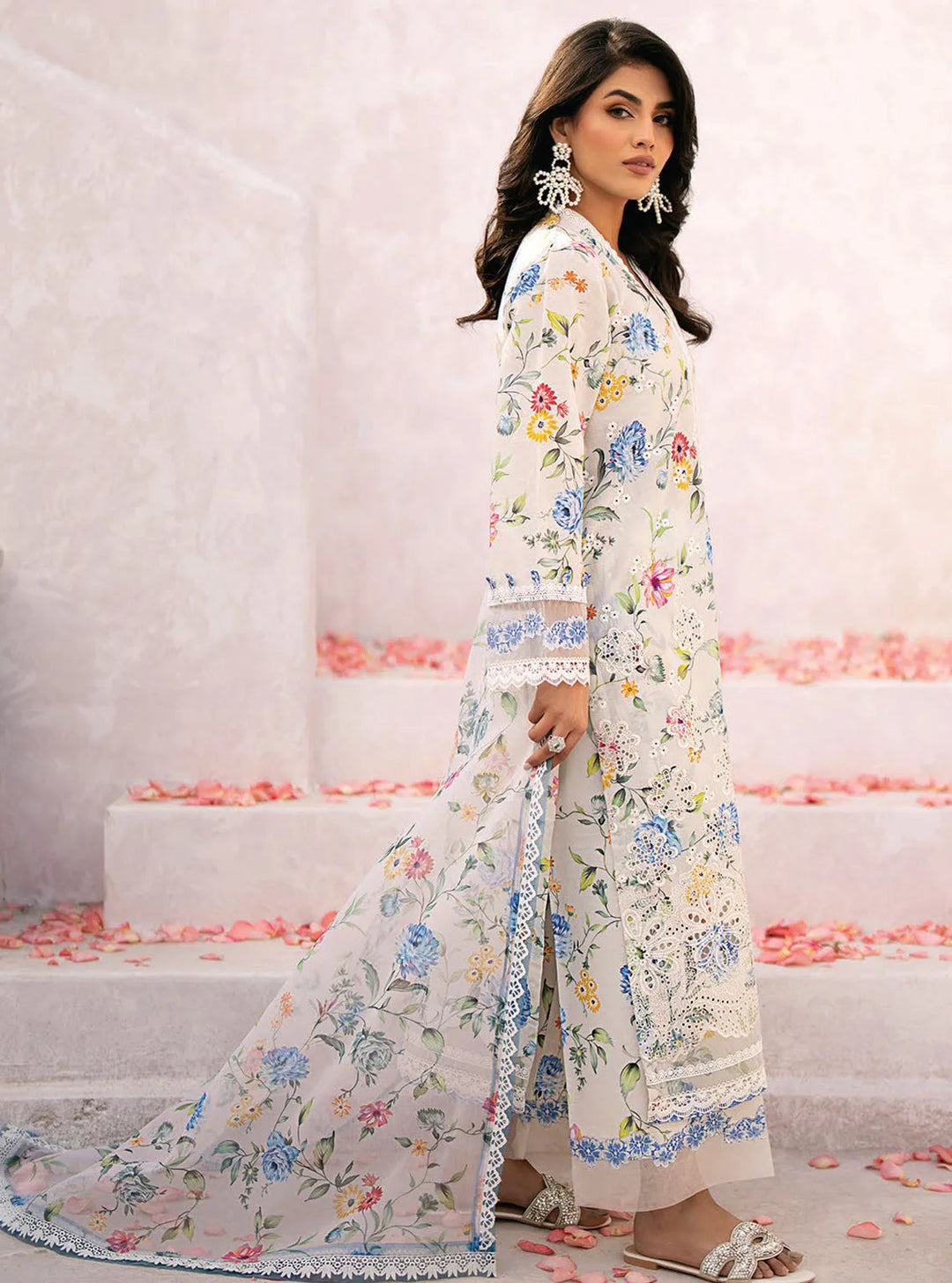Xenia Formals Chikankari Lawn Suit Unstitched 3 Piece ZE24S 01- Zarifa - Summer Collection