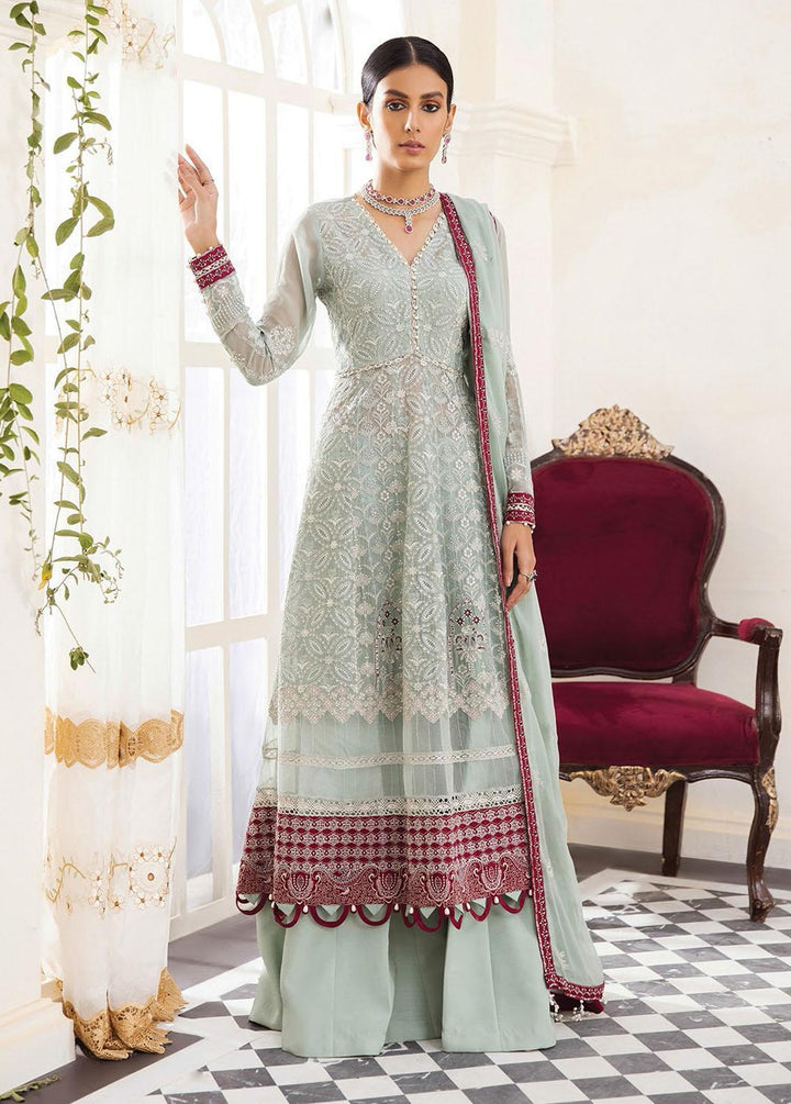 Pareesia By Xenia Formals Embroidered Chiffon Suits Unstitched 3 Piece XE22P 01 Scarlet - Luxury Collection