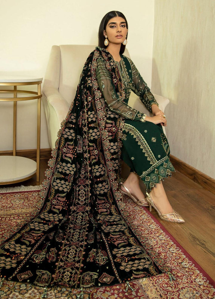 Xenia Formals Embroidered Chiffon Suits Unstitched 3 Piece XE22P XFR-21-306 TAZKIA - Winter Collection