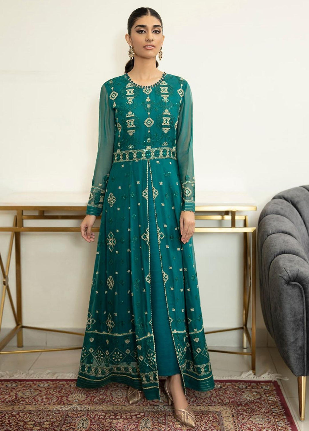 Xenia Formals Pret Embroidered Chiffon 3 Piece Suit GULAISHA XFR-21-302