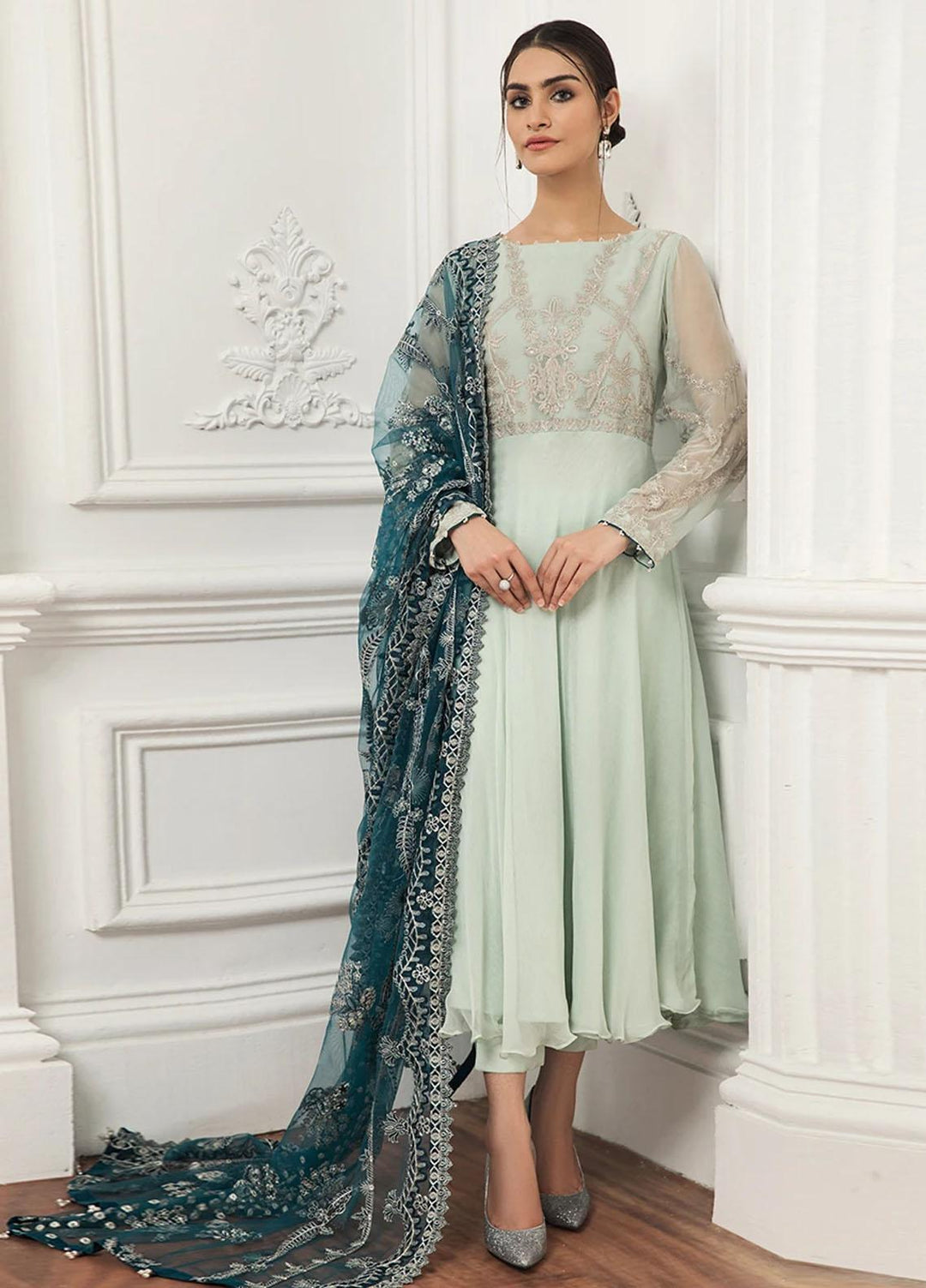 Xenia Formals Luxury Pret Embroidered Chiffon 3 Piece Dress NAIRA XFR-21-250