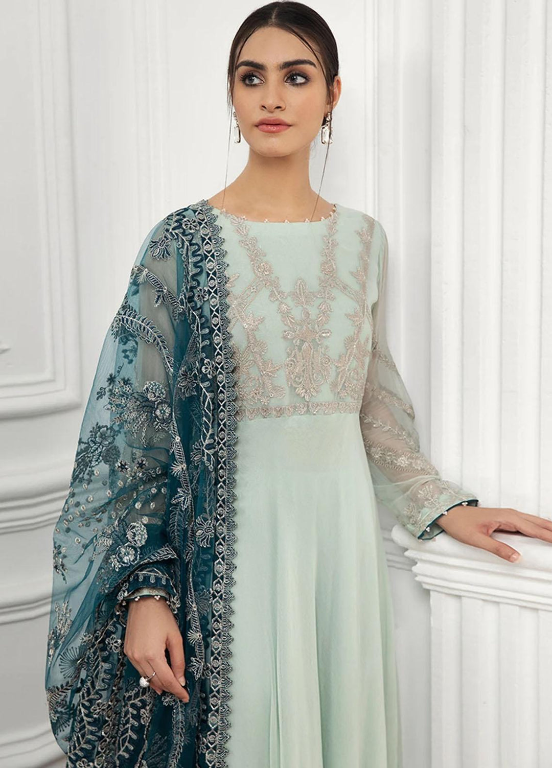 Xenia Formals Luxury Pret Embroidered Chiffon 3 Piece Dress NAIRA XFR-21-250