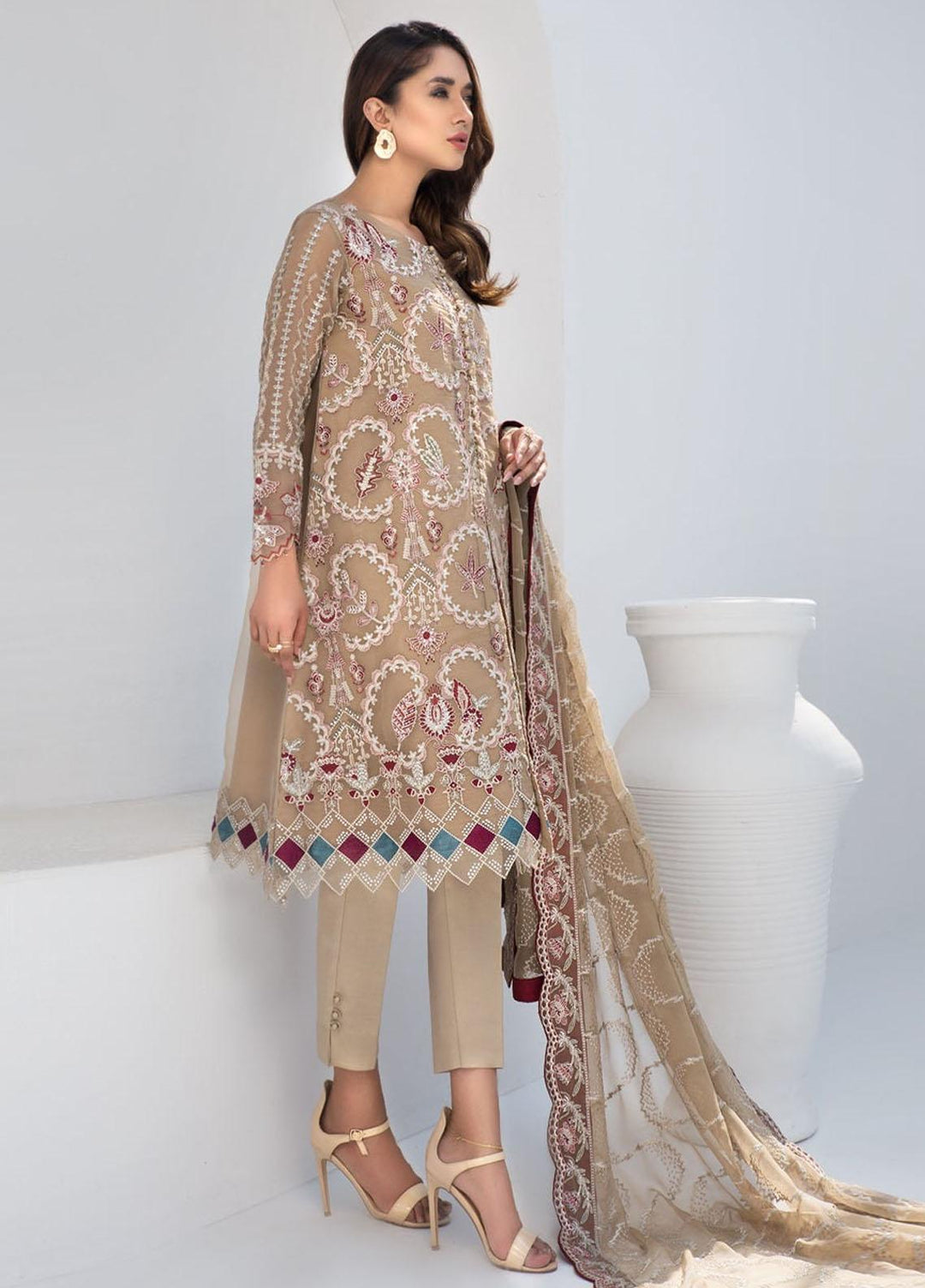 Xenia Formals Pret Embroidered Organza 3 Piece Suit SERAPHIM XFR-21-208