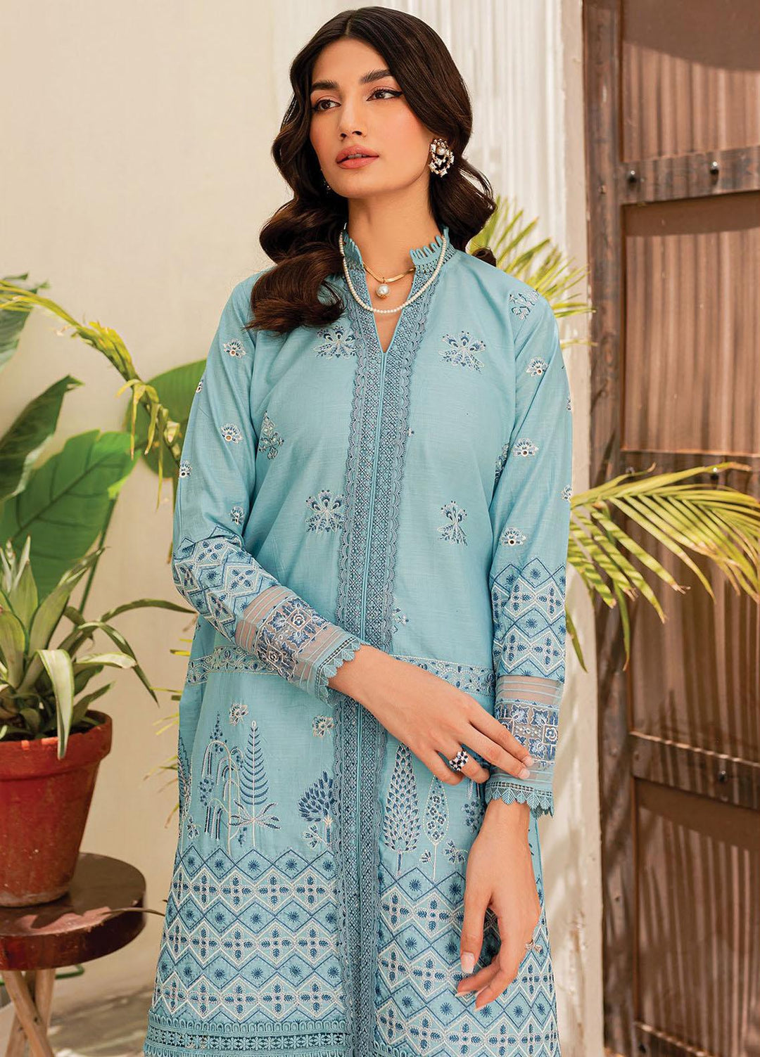 Xenia Formals Embroidered Lawn Suits Unstitched 3 Piece XE23SS-V2 D-08 Viola - Summer Collection