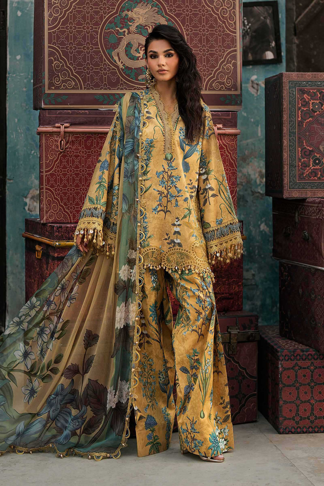 M Prints by Maria B Unstitched Printed Cambric 3 Piece Suit MB26UPC 6A - Casual Collection