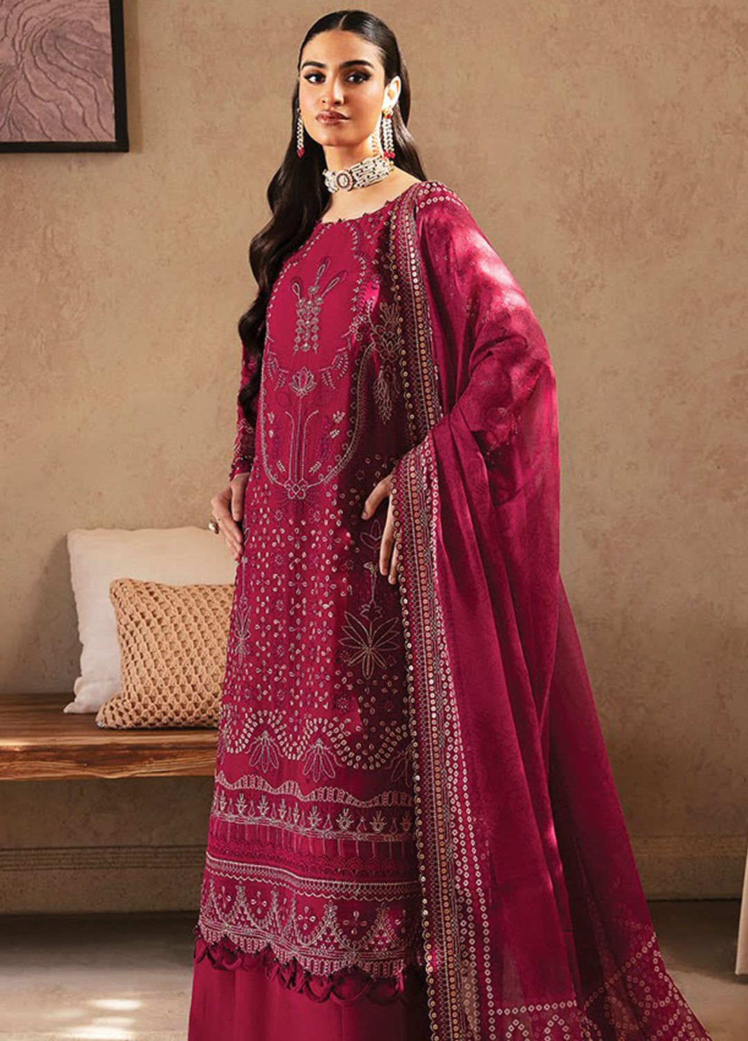 Yesfir By Xenia Formal Embroidered Chiffon Suits Unstitched 3 Piece ZE24Y 9-Sarama - Luxury Collection