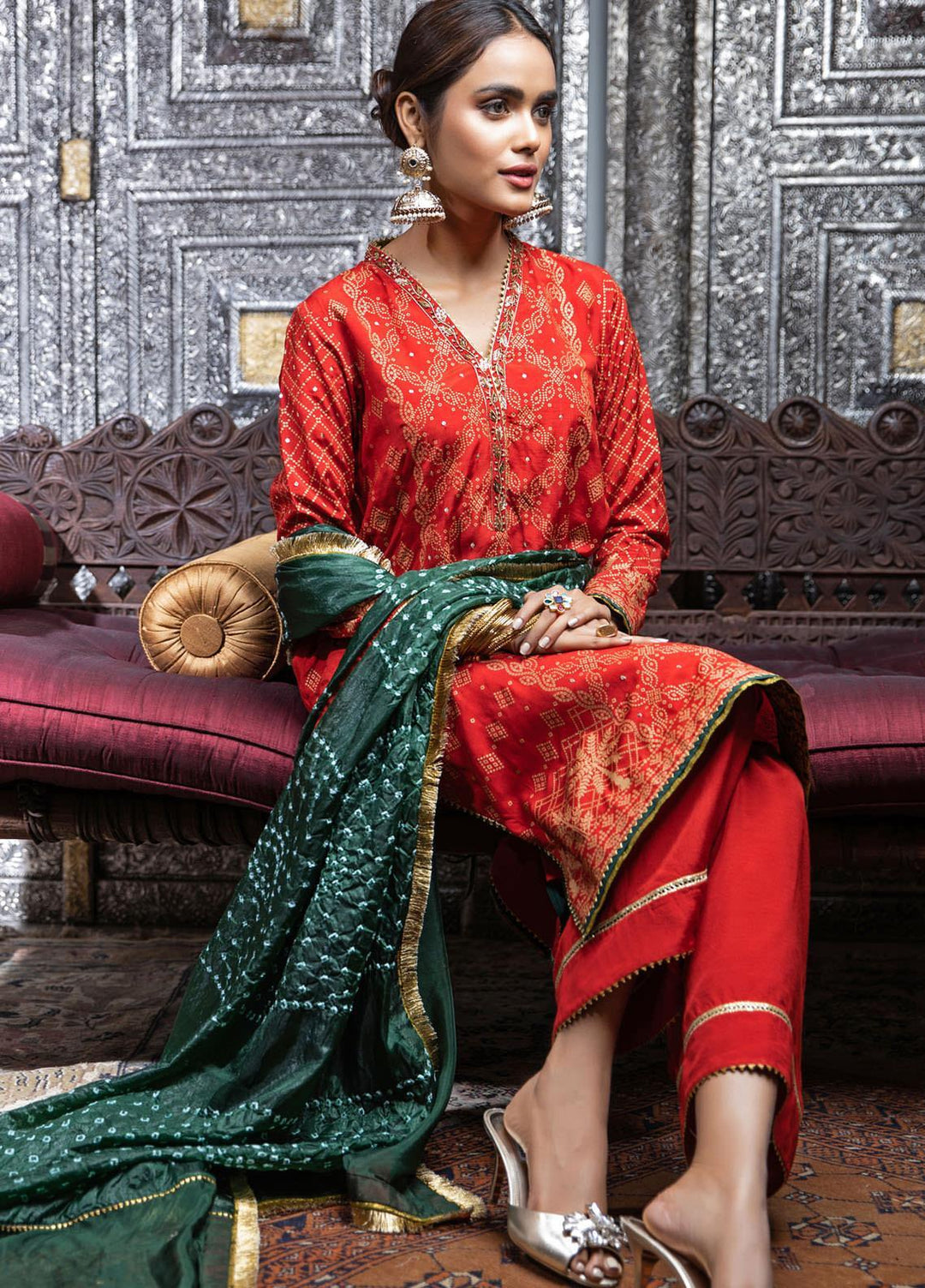 Zaaviay Embroidered Raw Silk Stitched 3 Piece Suit ZV21E 03-CHUNARIYA