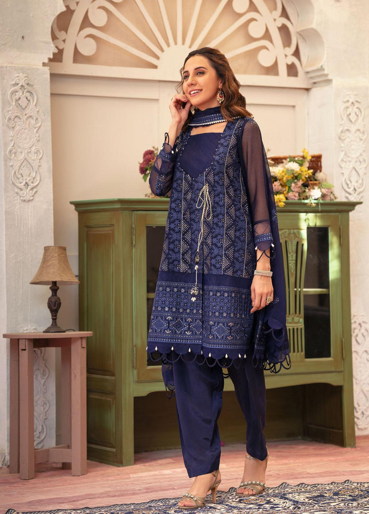 Zaaviay Festive Pret  Chiffon 3 Piece Suit ZV22PE ZEC22- 016 Hayal