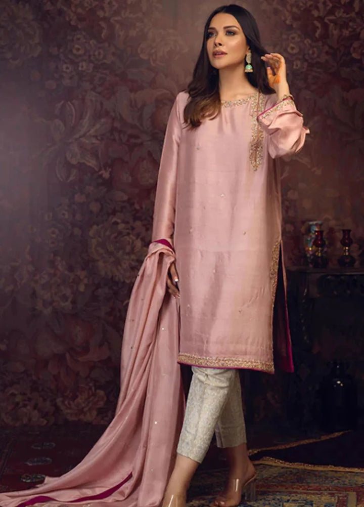Zaaviay Pret Embroidered Raw Silk 3 Piece Suit Nazm