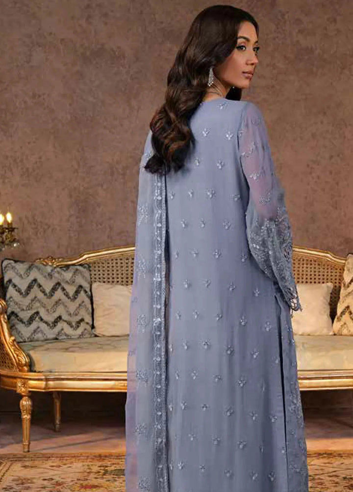 Zabaish by Lavish Embroidered Chiffon Suit Unstitched 3 Piece LVP24ZC D-01 Periwnkle - Formal Collection