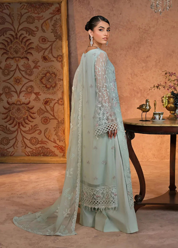 Zabaish by Lavish Embroidered Chiffon Suit Unstitched 3 Piece LVP24ZC D-010 Pistachio - Formal Collection