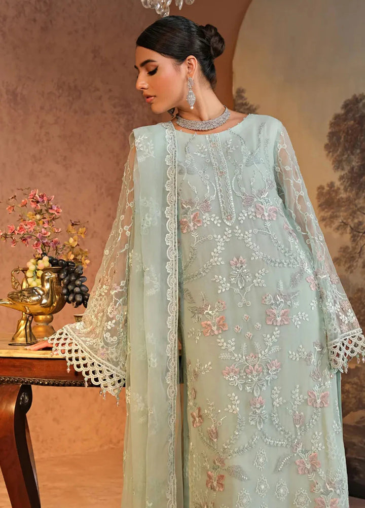 Zabaish by Lavish Embroidered Chiffon Suit Unstitched 3 Piece LVP24ZC D-010 Pistachio - Formal Collection