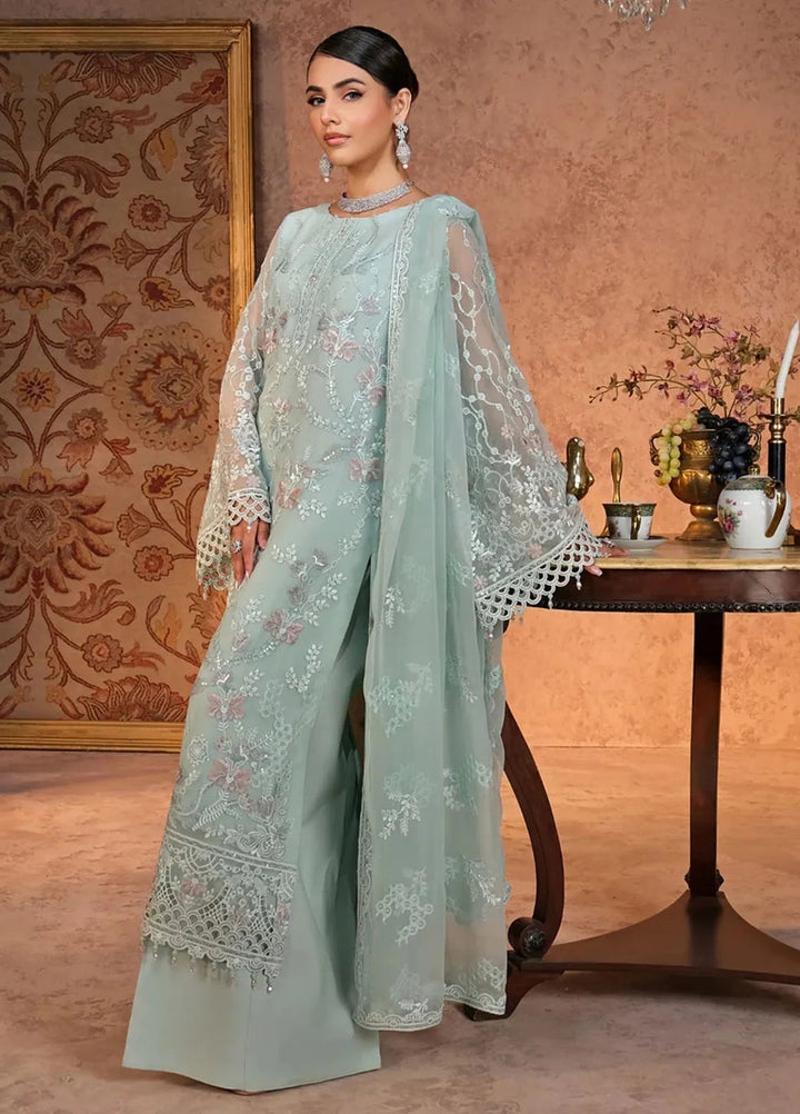 Zabaish by Lavish Embroidered Chiffon Suit Unstitched 3 Piece LVP24ZC D-010 Pistachio - Formal Collection