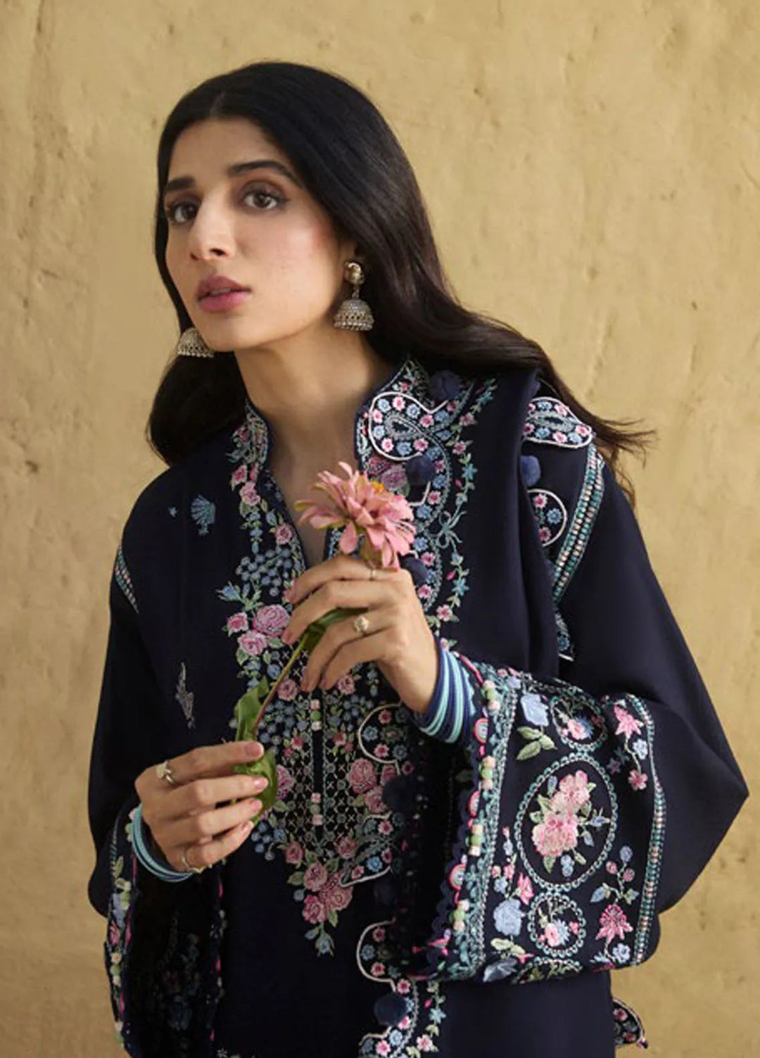 Zaha By Khadijah Shah Embroidered Karandi Suits Unstitched 3 Piece ZL24W ZW24-08 Raqs - Winter Collection