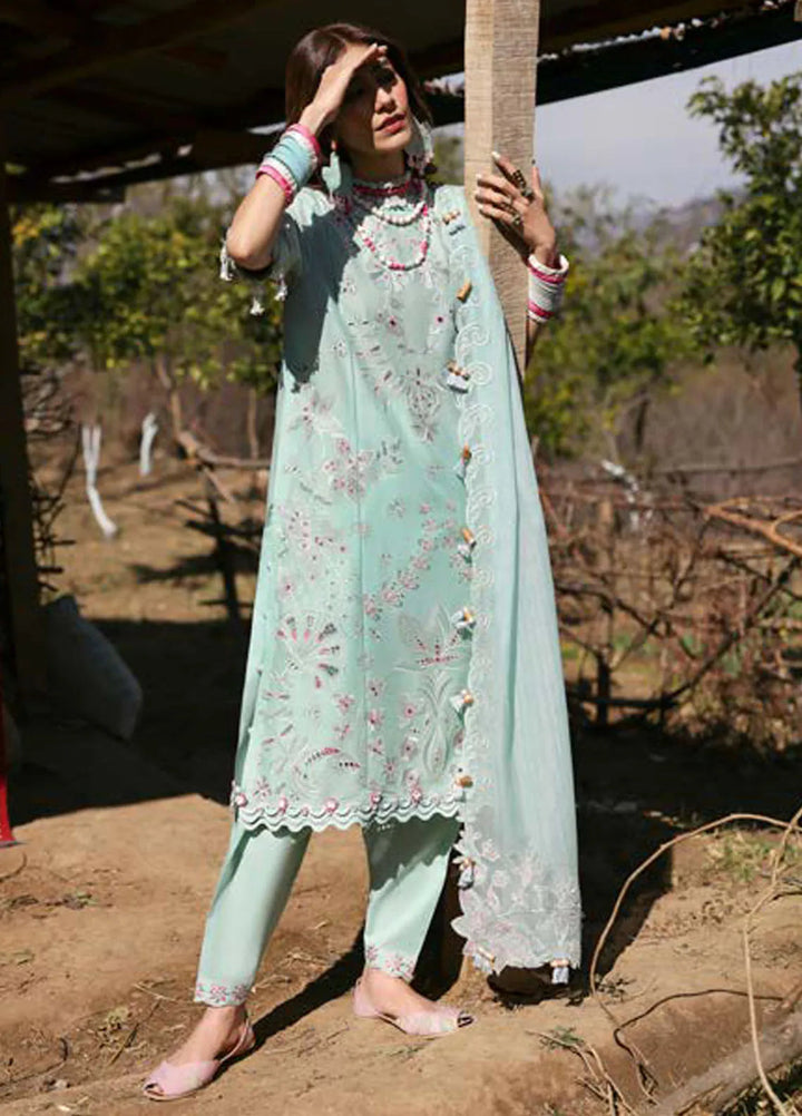 Zaha By Khadijah Shah Embroidered Lawn Suits Unstitched 3 Piece ZL25NL D-05 A Aabroo - Summer Collection