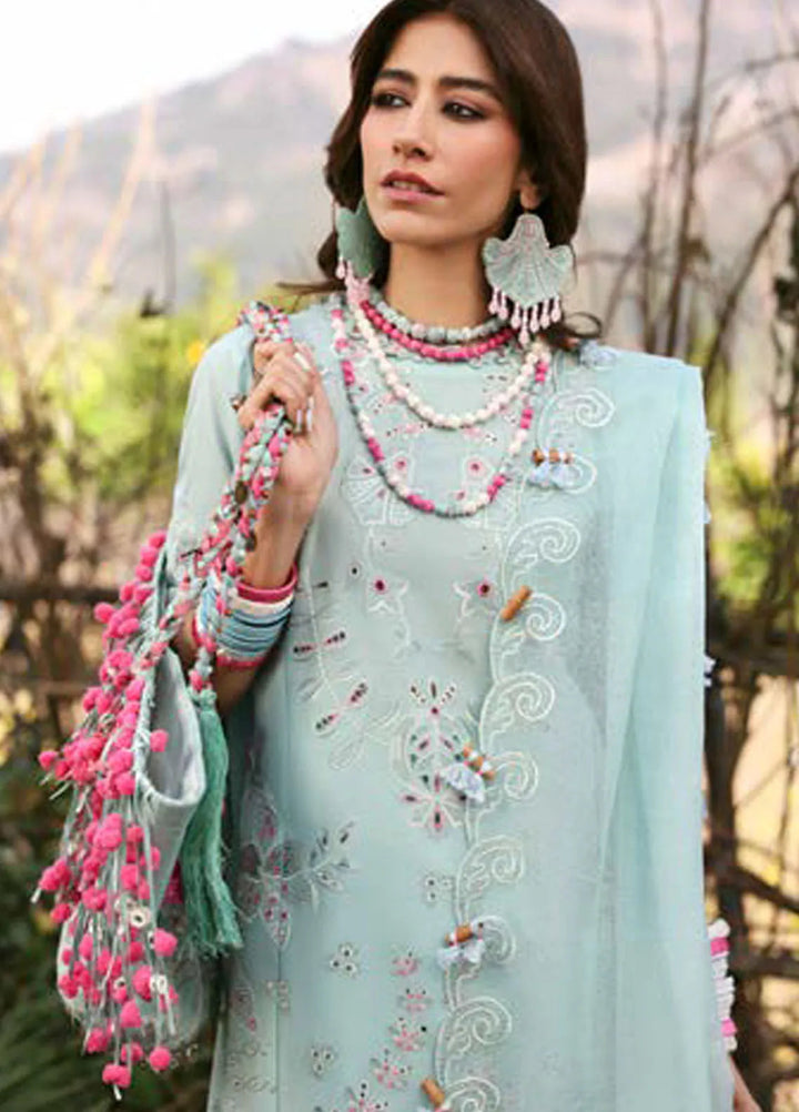 Zaha By Khadijah Shah Embroidered Lawn Suits Unstitched 3 Piece ZL25NL D-05 A Aabroo - Summer Collection