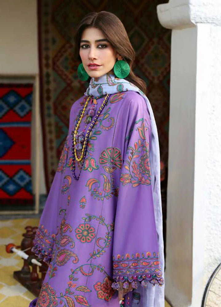 Zaha By Khadijah Shah Embroidered Lawn Suits Unstitched 3 Piece ZL25NL D-09 A Zariah - Summer Collection