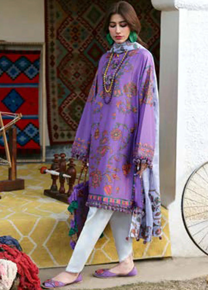 Zaha By Khadijah Shah Embroidered Lawn Suits Unstitched 3 Piece ZL25NL D-09 A Zariah - Summer Collection