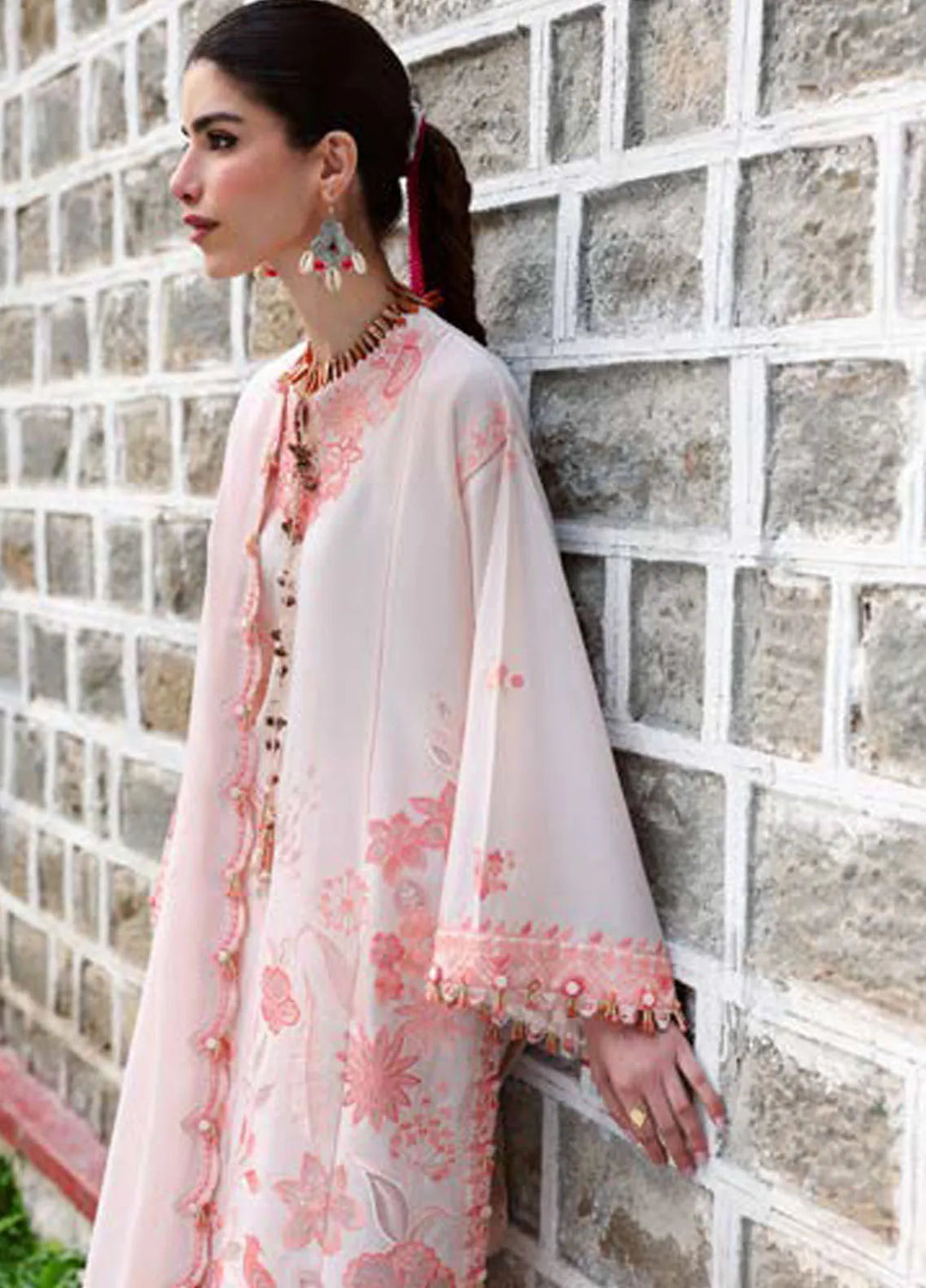 Zaha By Khadijah Shah Embroidered Lawn Suits Unstitched 3 Piece ZL25NL D-13 B Zania - Summer Collection
